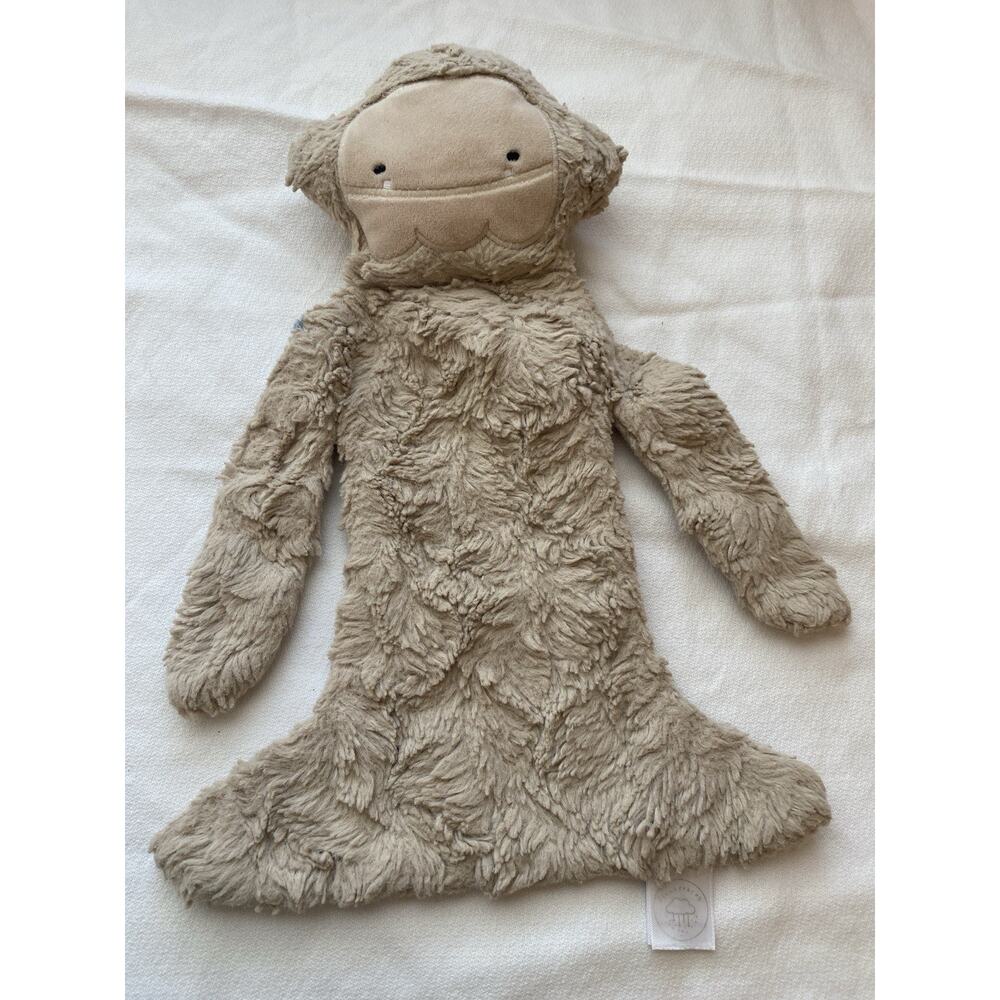 Slumberkins Yeti Bigfoot Tan Snuggler Baby Lovey Security Blanket 14" Plush Soft